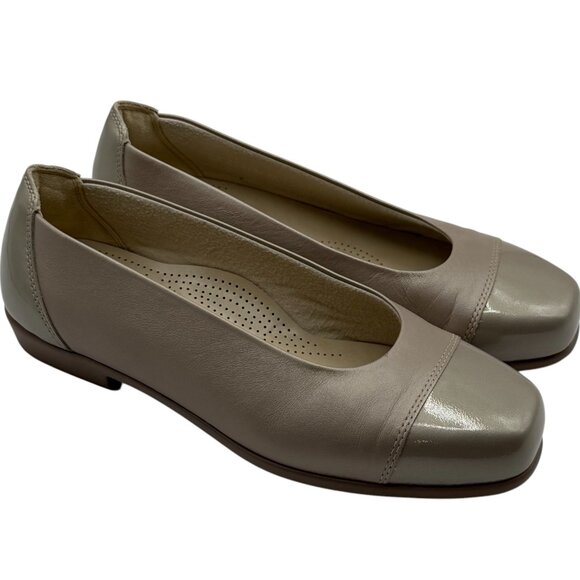 SAS Coco Flat Shoes Women's 7WW Nude Leather Comfort Slip On‎ Cap Toe Loafer USA - Picture 1 of 10